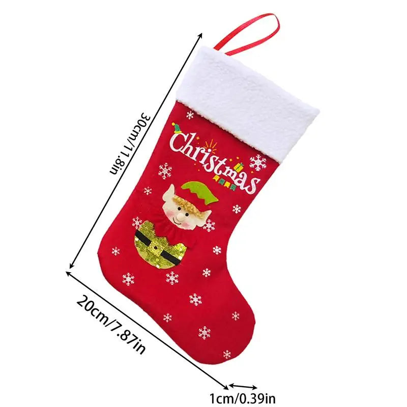 Kerst sok (decoratief) Merry Christmas hangende sok – rustieke feestversiering voor haard of kerstboom