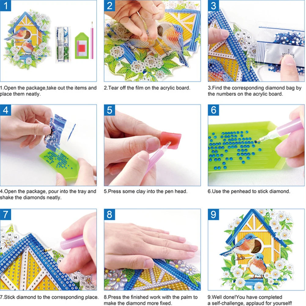 Diamond Painting Kalender 2026 bureaukalender met kleurrijke kunst en decoratie