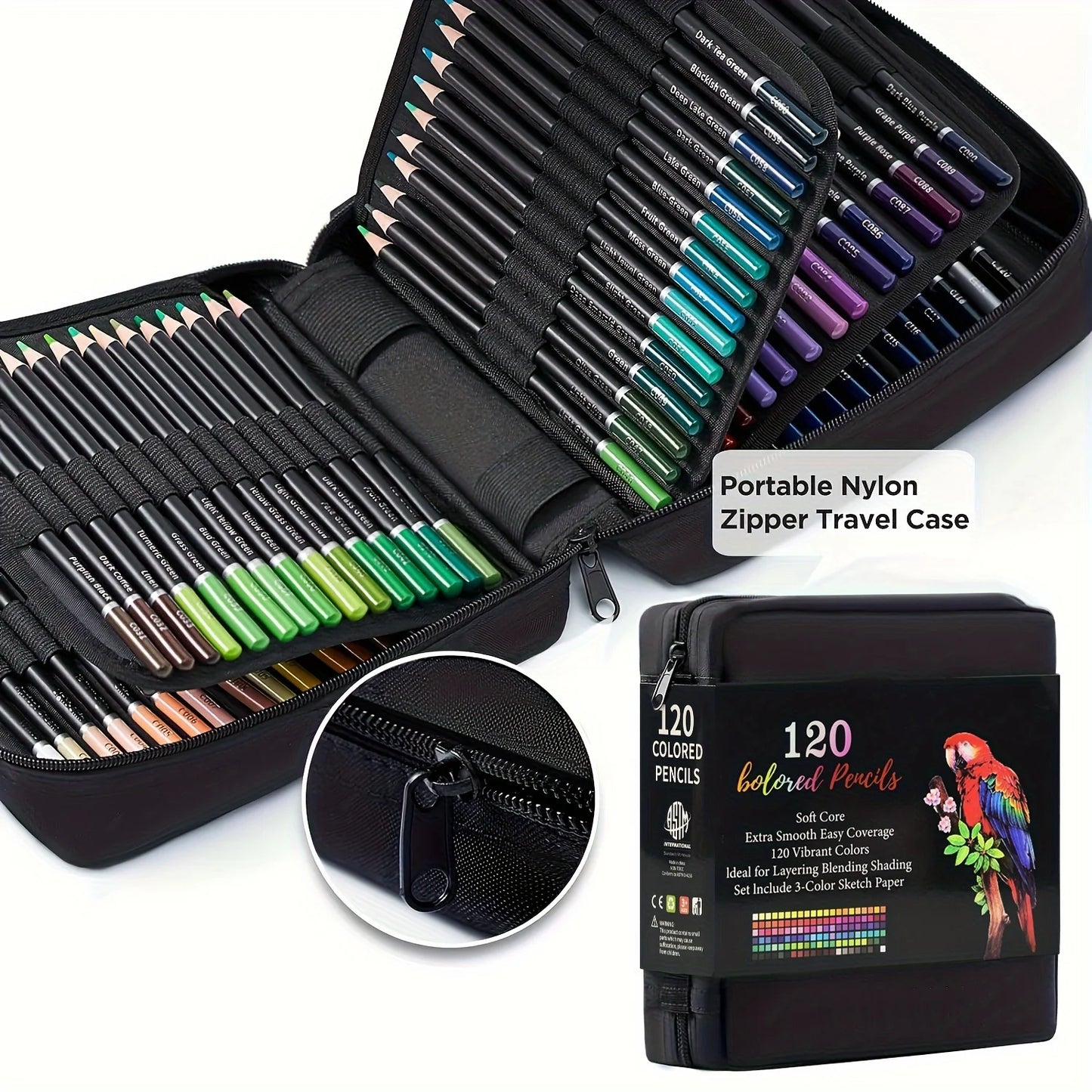 Kleurpotloden set 120 kleuren met schetsboek voor kunstenaars en kleurboeken