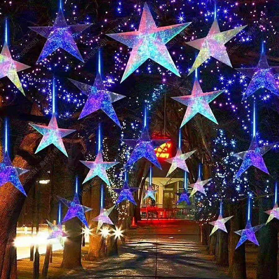 Kerst boomtopper ster met multicolor LED verlichting USB gevoed