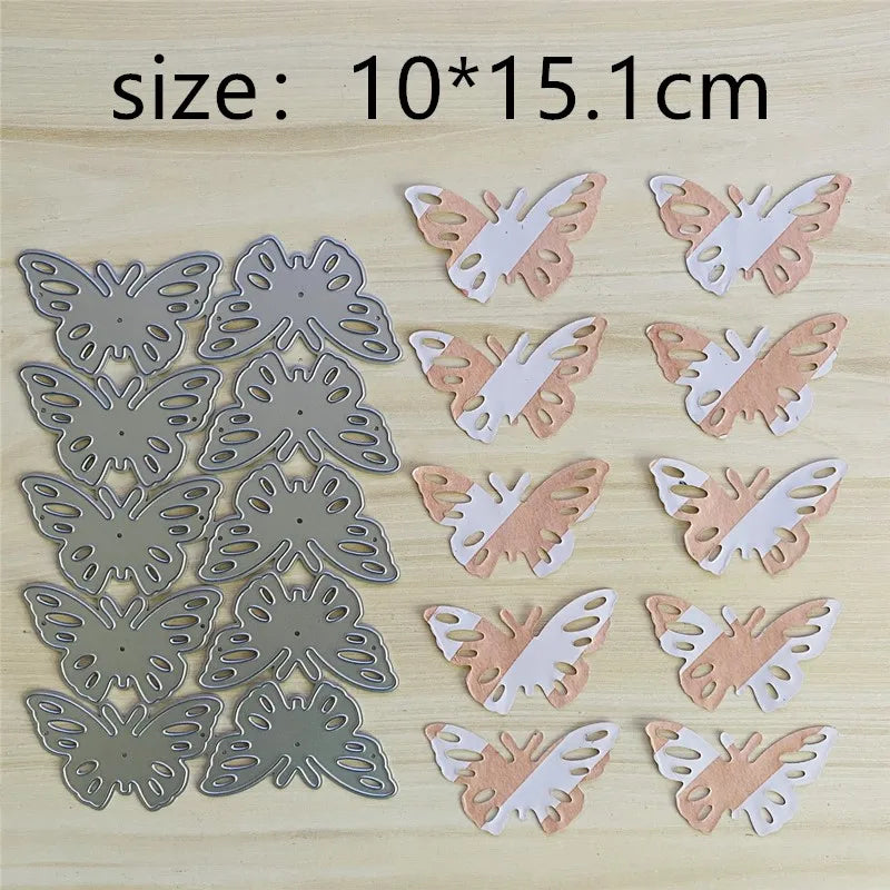 Metalen snijmal - 10 stuks vlinder stencils voor scrapbooking