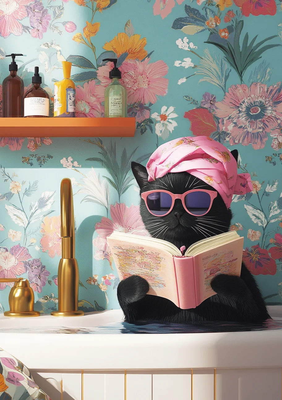 Schilderen op nummer Dieren - Acrylverf Zwart Kat Design voor Badkamer