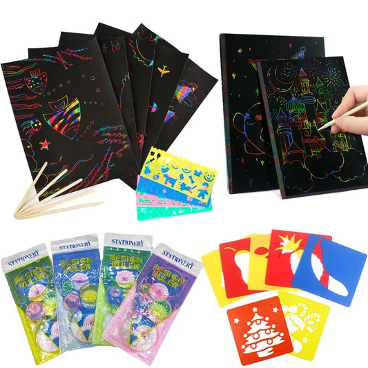 Krastekening creatieve schilder set met sjablonen voor kinderen