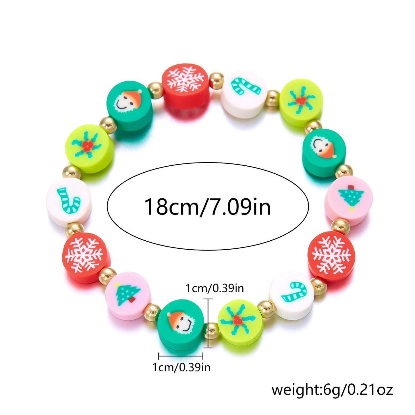 Kerst armband kleurrijk met kralen en kerstfiguren voor dames