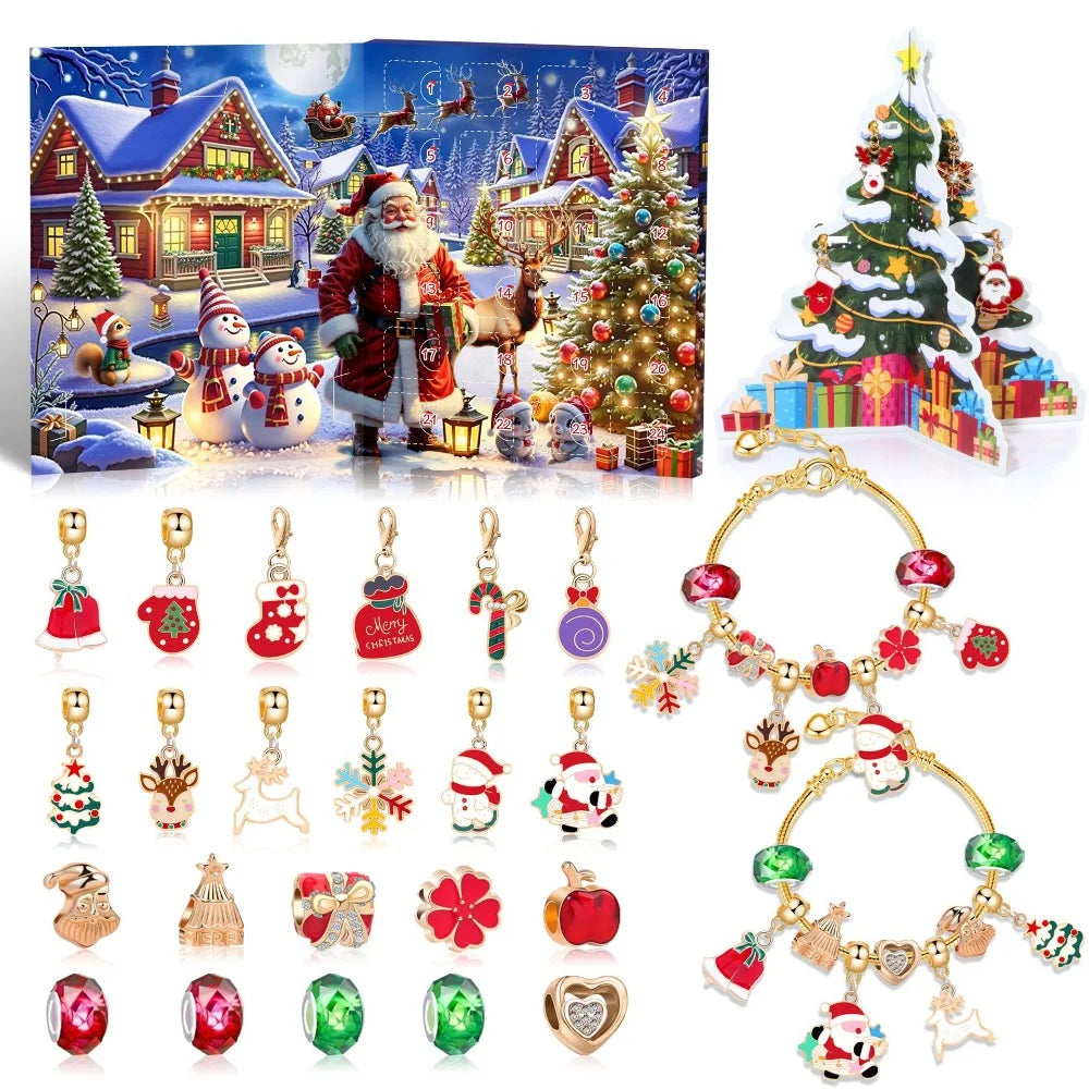Advent kalender armbandenset met 24 verrassingen – feestelijke sieraden cadeaubox