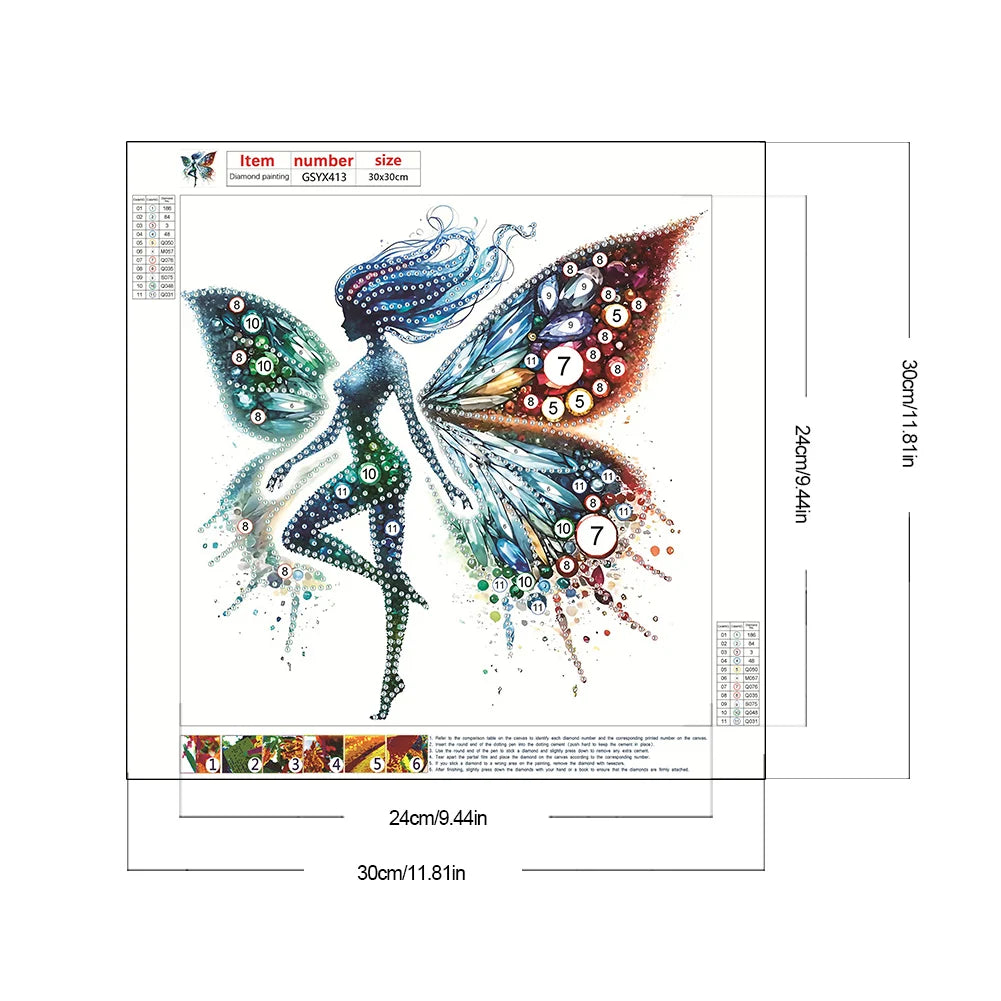 Special Diamond Painting op canvas Dame 30x30cm Speciale Steentjes - GSYX417