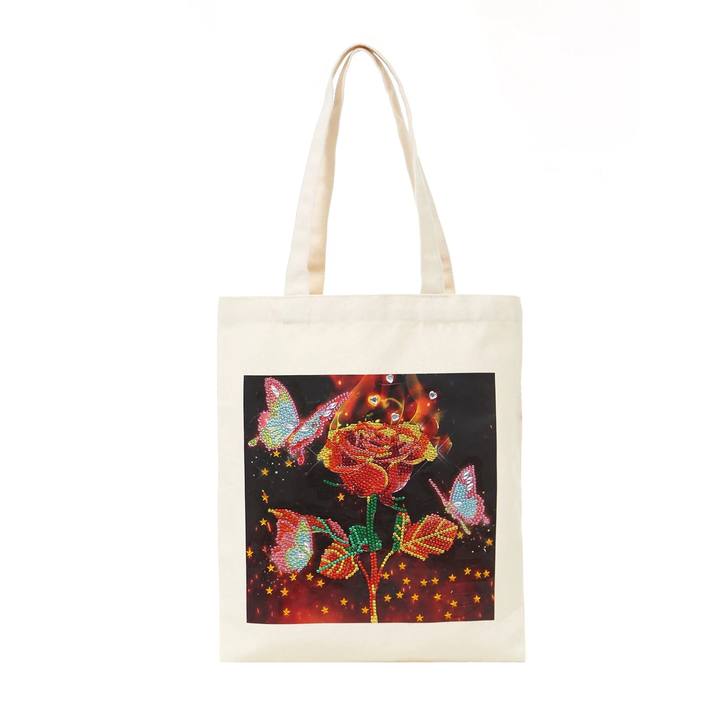 Diamond Painting Tas Bloemen Shopping Bag met Steentjes