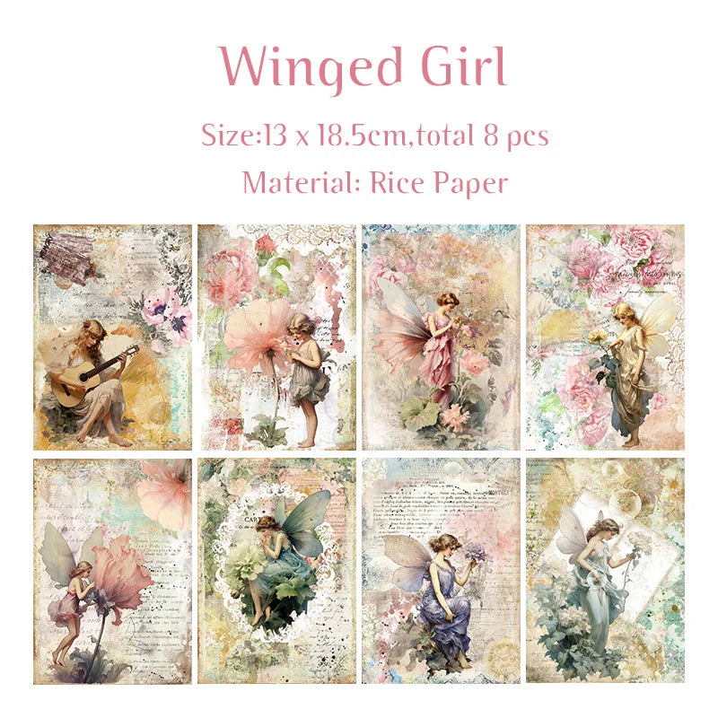 Maak unieke retro journals met 8 vintage rijstpapieren vellen