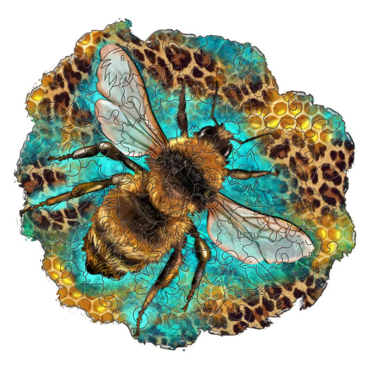 Houten figuren puzzel bijen design – uitdagend spel voor volwassenen en kinderen