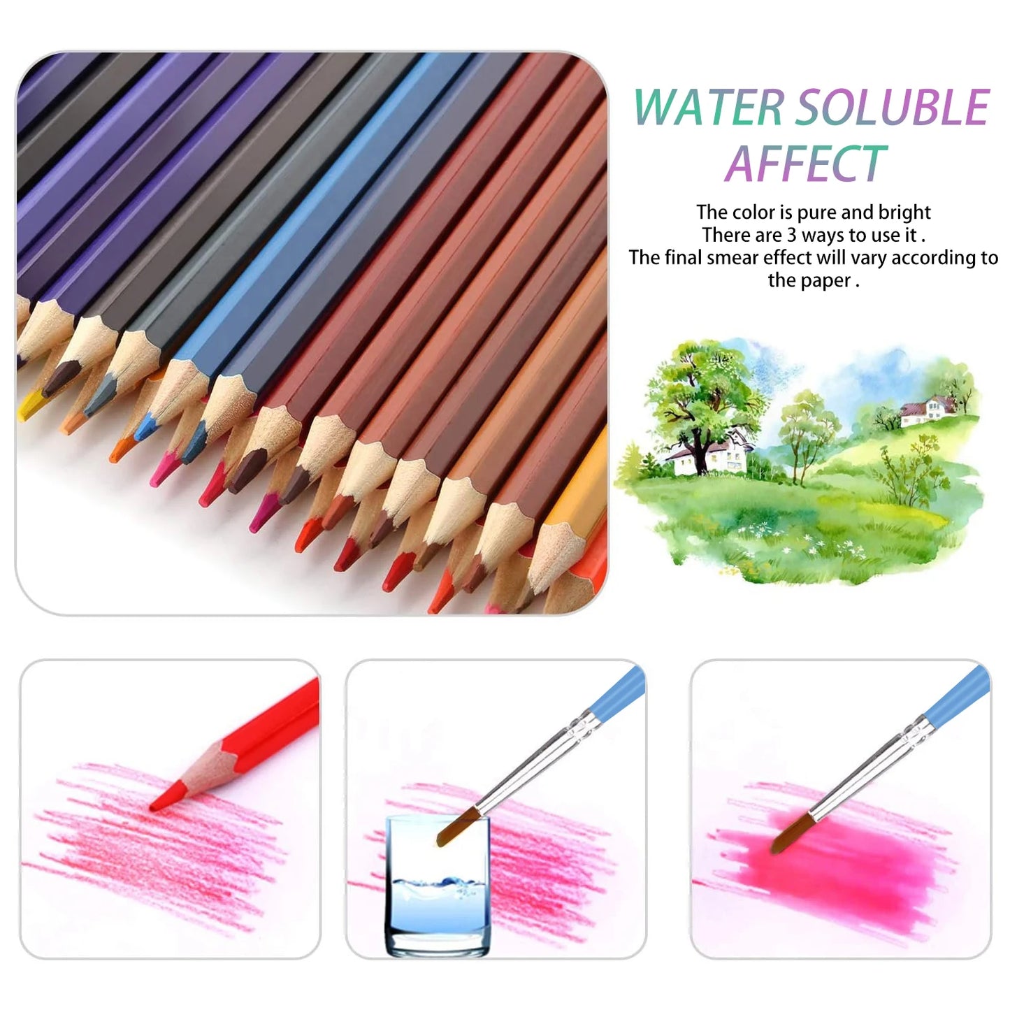 Potloden set Aquarel Kleurpotloden 48 Kleuren Professionele Tekenset