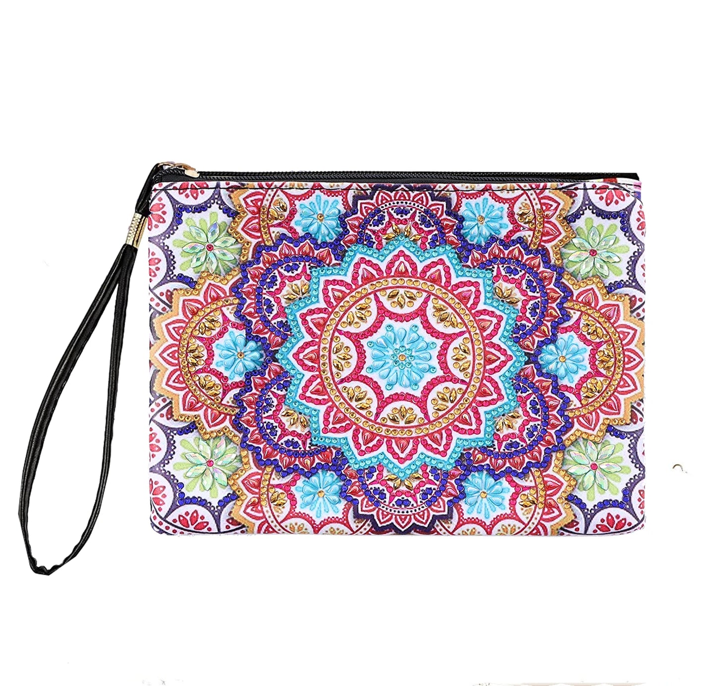 Diamond Painting Etui Mandala Cactus – Luxe PU Leren Handtas met Strass