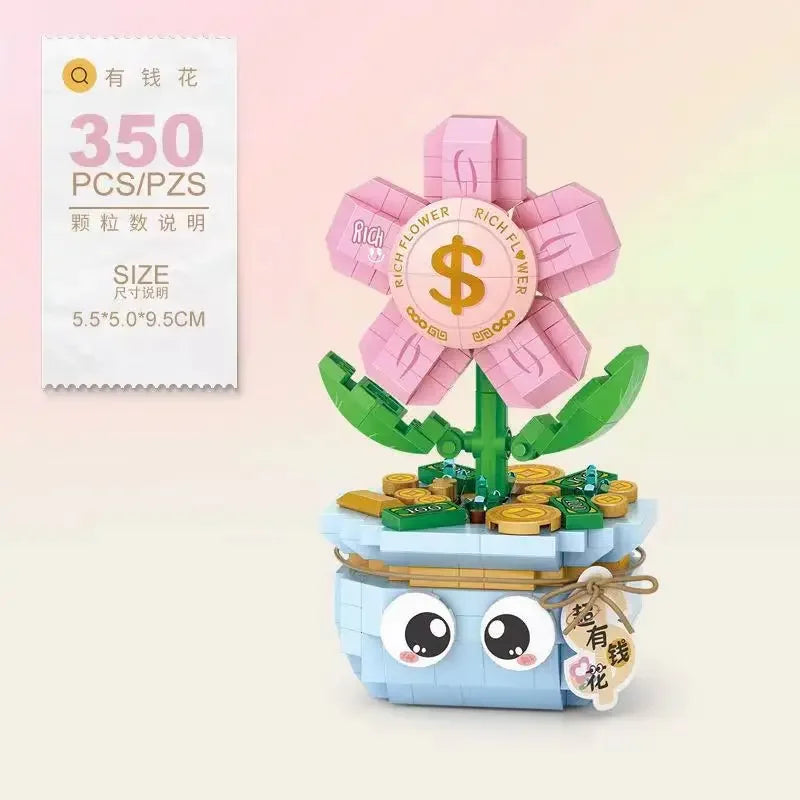 Bouwpakket Bloemenboeket met Rozen – Creatieve Bloemen Bouwstenen Set