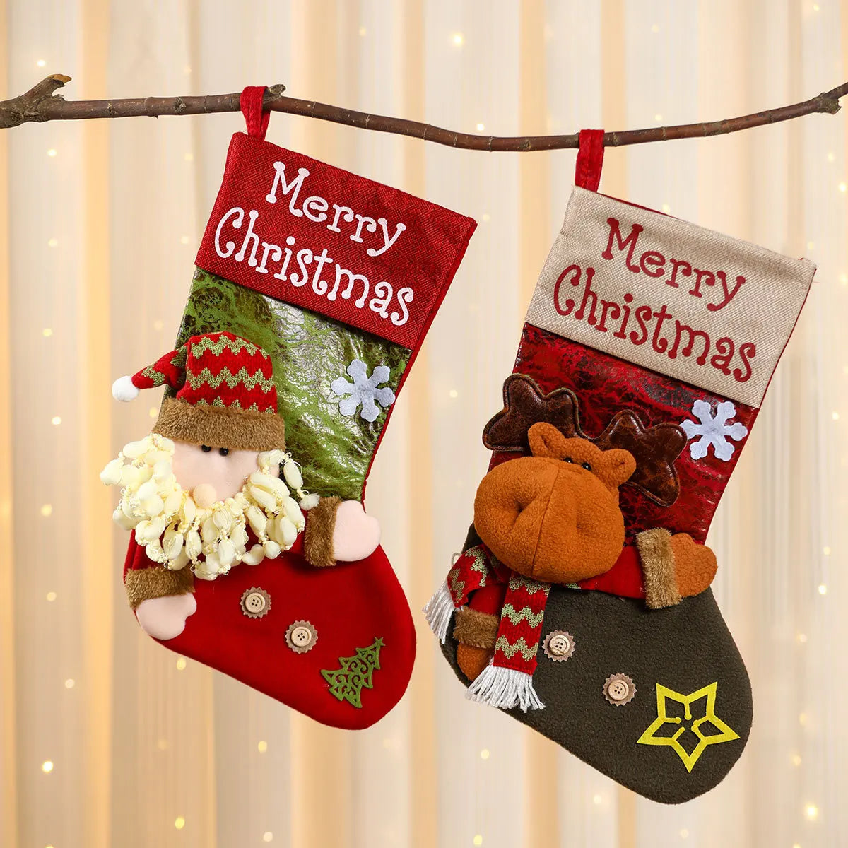 Kerstsok decoratief extra groot voor feestelijke kerstversiering