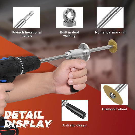 Binnenpijpsnijder verstelbaar voor PVC buizen – interne pijpsnijder met 0,6 cm zeskant aansluiting voor boormachine