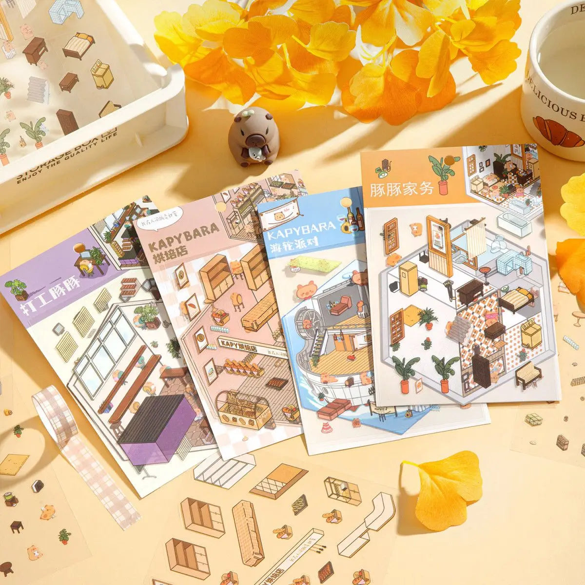 Sticker Homestyling set Landschap Hutje – 12-delige stickerset