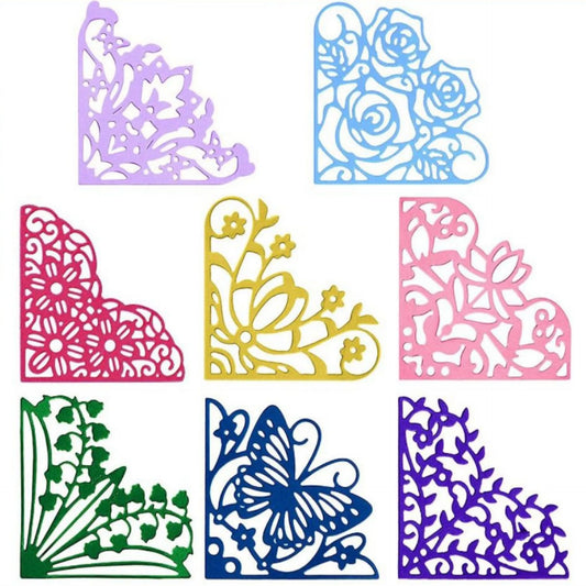 Metalen snijmal - Set van 8 Driehoekige Kantpatronen (20,5x10,1 cm)
