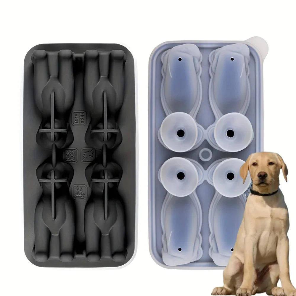 IJsblokjes vorm hond – siliconen mal voor chocolade en ijs