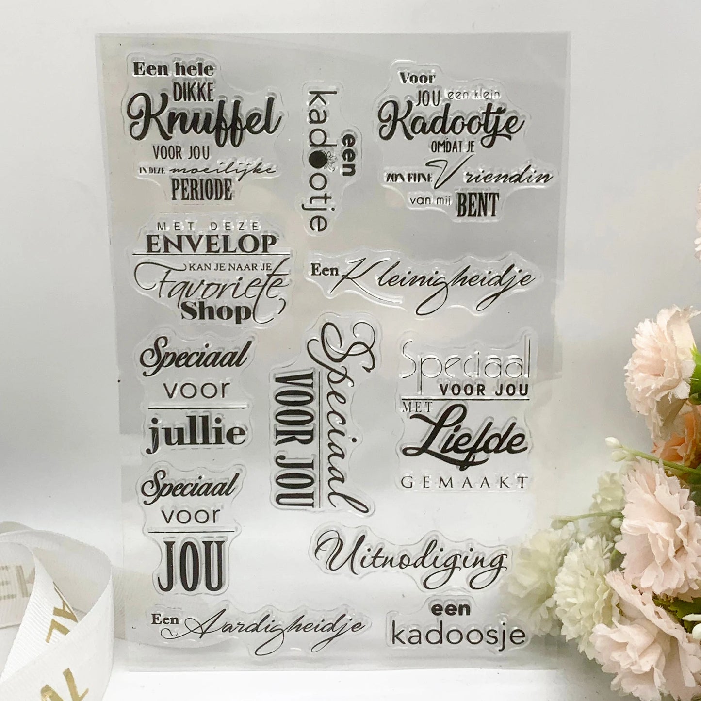 Stempel Transparante Siliconen Rubber Stempelvel met Woorden en Patronen