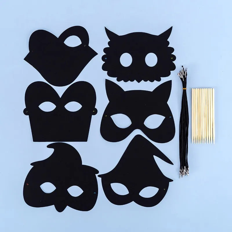 Krastekening Halloween Masker Set 6 Stuks Creatief Knutsel Pakket