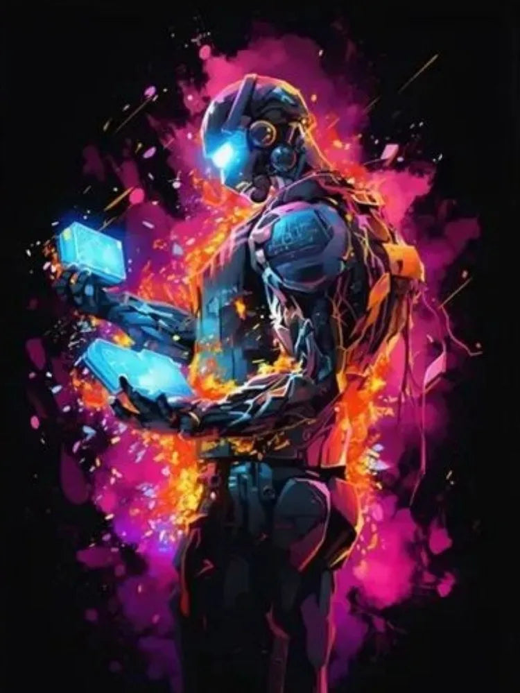 AB Diamond Painting op canvas - Fairy Dust Neon Game Controller