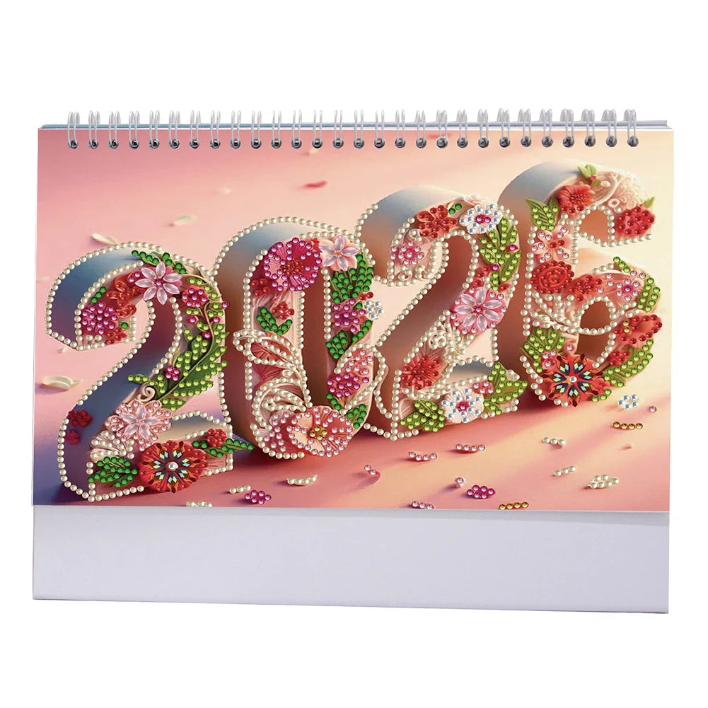 Diamond Painting Kalender 2026 bureaukalender met kleurrijke kunst en decoratie