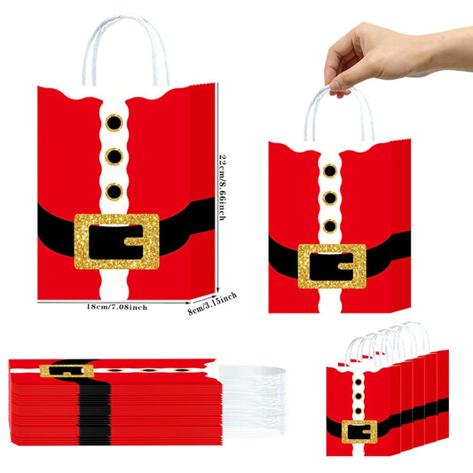 Kerst cadeauverpakking rode kerstman papieren tassen voor feest en geschenken