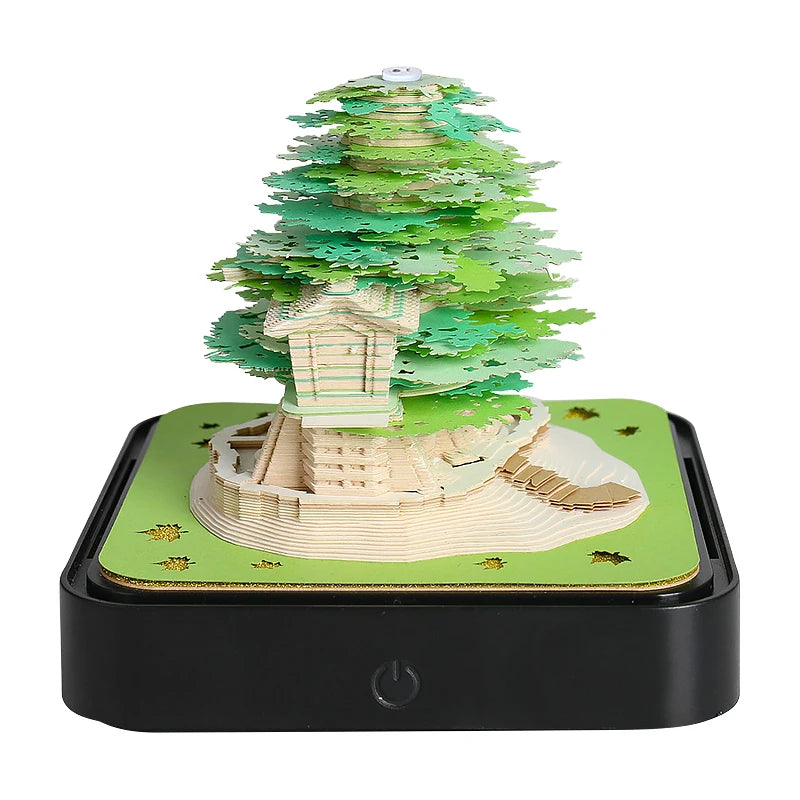 3D Papier Sculptuur Kalender Sakura Boomhuis – Uniek Bureau Decor - 2026