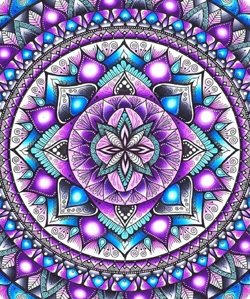 AB Diamond Painting op canvas Mandala Fairy Dust – Abstract Bloem Design