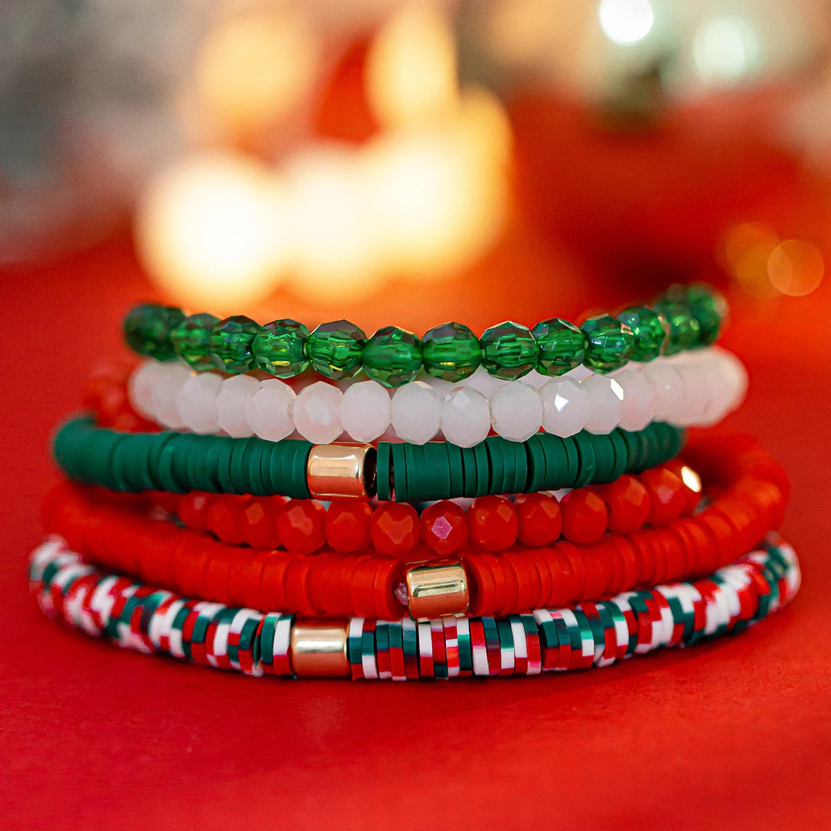 Kerst armbanden set met sneeuwvlok en bel hanger kralen