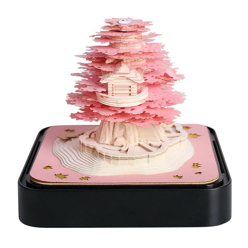 3D Papier Sculptuur Kathedraal LED Notitieblok met Pennenhouder – Creatieve Bureaudecoratie - 2025