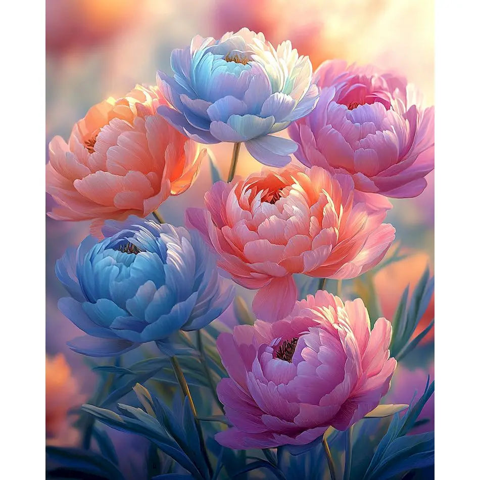 Schilderen op nummer Bloemen en Planten met Zonnebloemen en Lotus