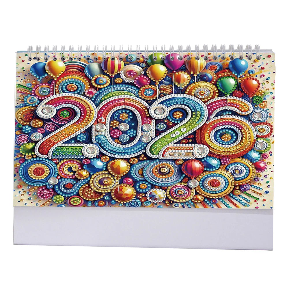 Diamond Painting Kalender 2026 bureaukalender met kleurrijke kunst en decoratie