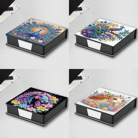 Diamond Painting opbergdoos met onder anderen pauwdesign – stijlvol en praktisch