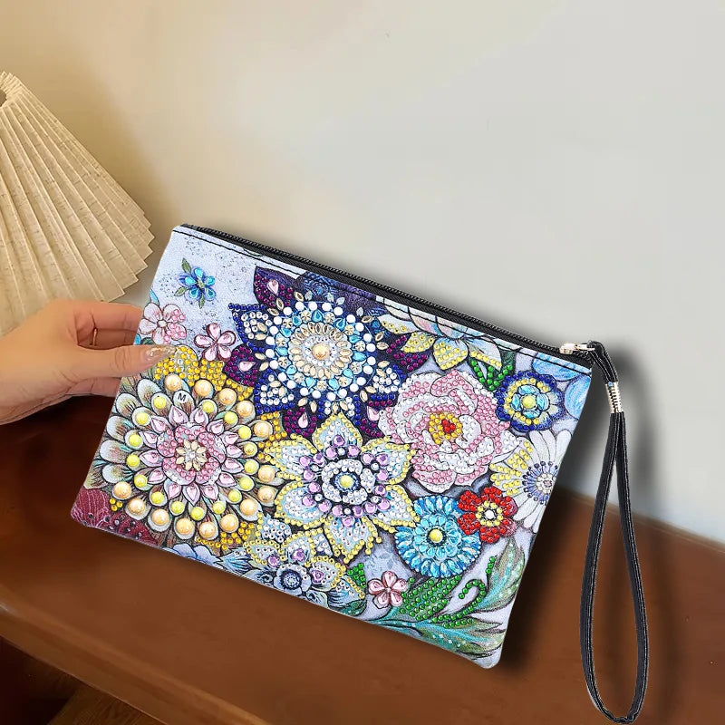 Diamond Painting Etui Mandala Clutch met Strass en PU Leren Afwerking