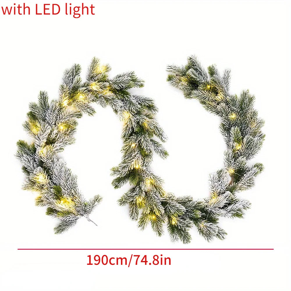 Kerst Guirlande met LED Verlichting – Kunstmatige Ceder Ranken voor Open Haard of Tafel