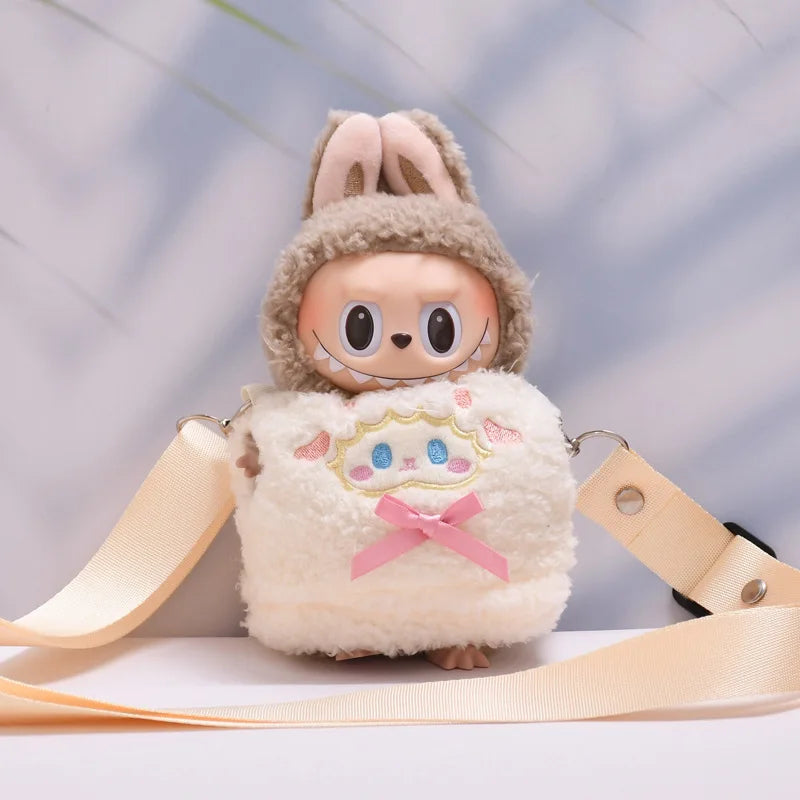Kleding voor Labubu poppen – Dierenoutfit met schattige tas (15-17 cm)