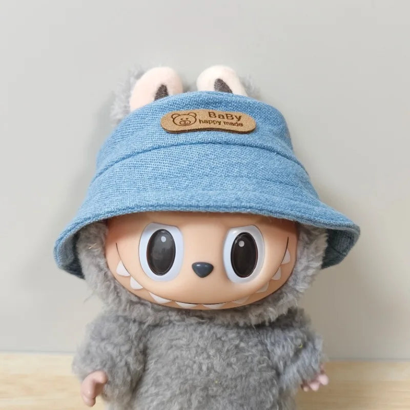 Kleding voor Labubu poppen – Schattig bucket hoedje 15/17 cm accessoire