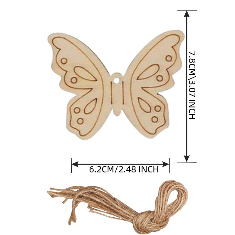 Houten figuur om zelf te schilderen/kleuren – 10/20/50 stuks paashanger set