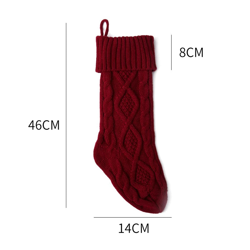 Kerst sok decoratief gebreid voor cadeaus en feestelijke sfeer 46cm