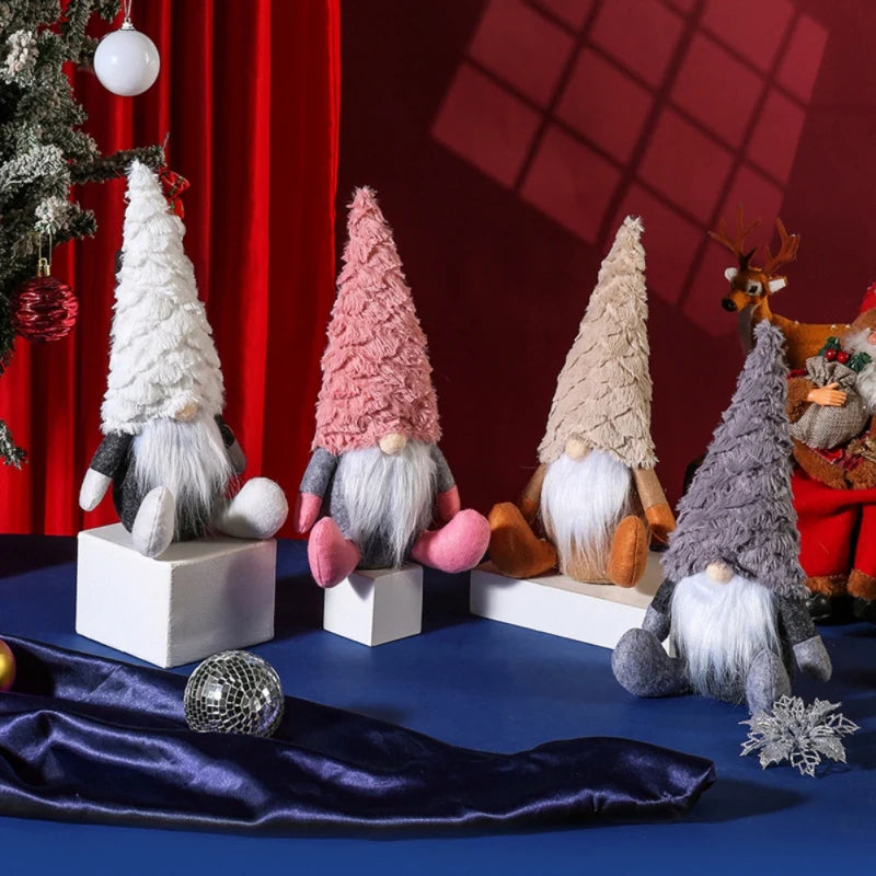 Kerst pop pluche kabouter decoratie voor feestelijke huisversiering