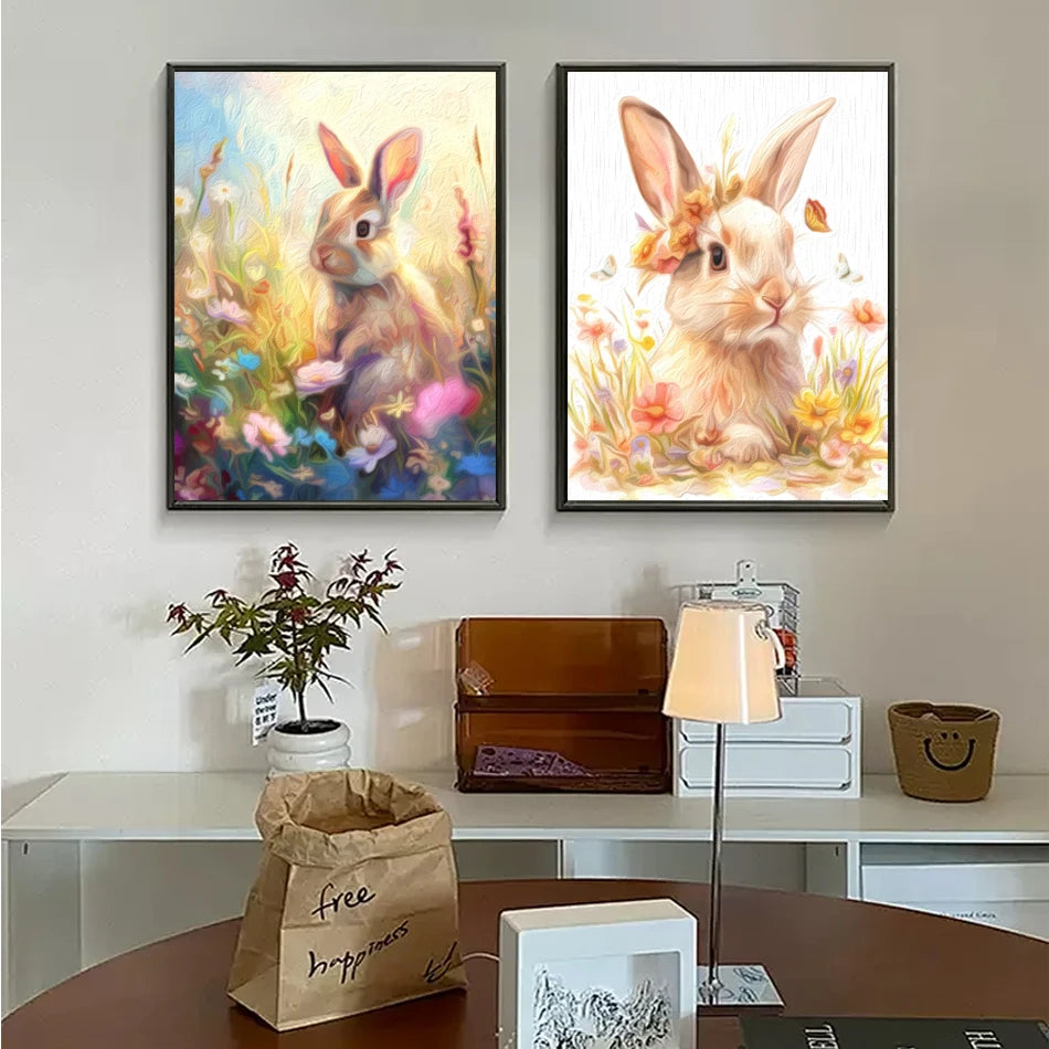 Schilderen op nummer Dieren - Konijnen en dieren, inclusief acrylverf