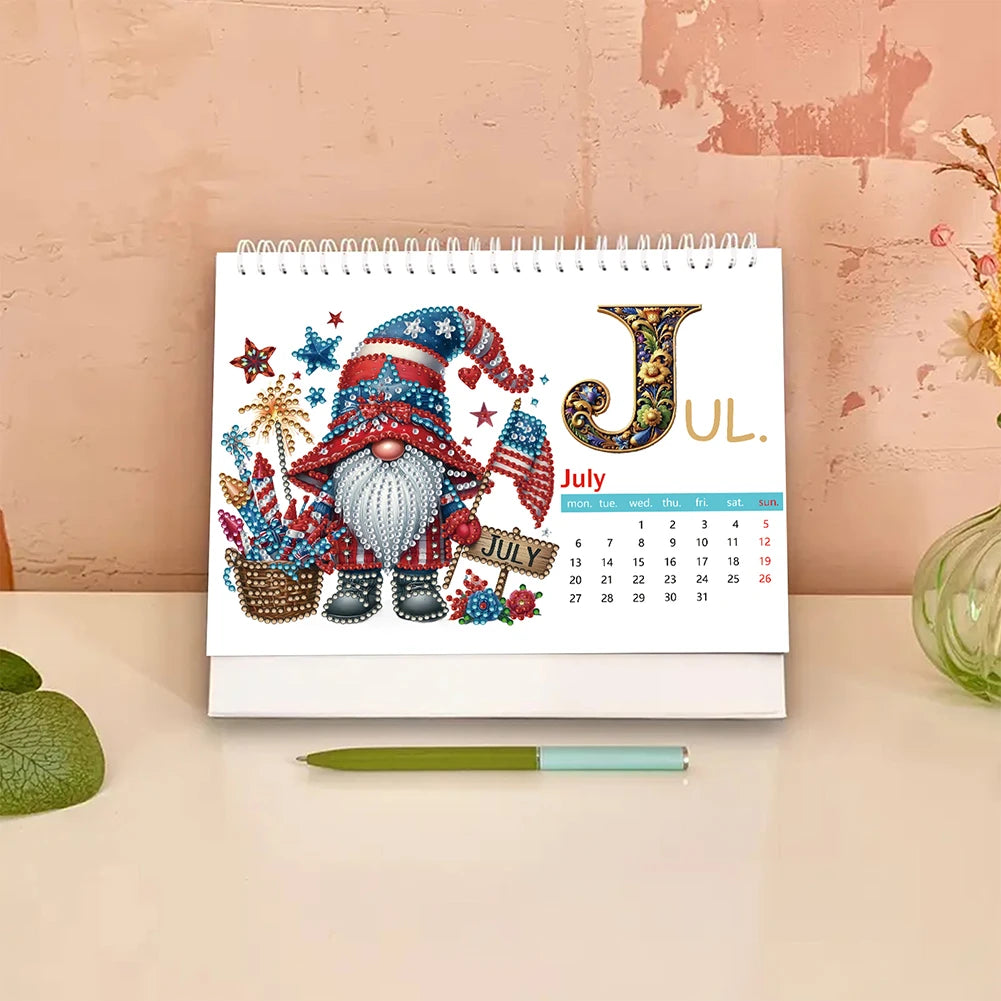 Diamond Painting Kalender 2026 bureaukalender met kleurrijke kunst en decoratie