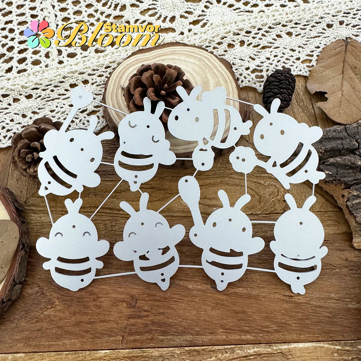 Metalen snijmal Lovely Busy Bees voor scrapbooking en embossing