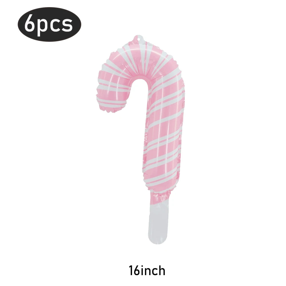 Opblaasbare kerst snoepstok en lolly folieballonnen set – feestdecoratie