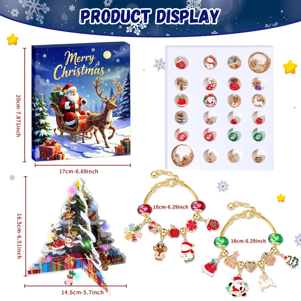 Advent kalender armbandenset met 24 verrassingen – feestelijke sieraden cadeaubox