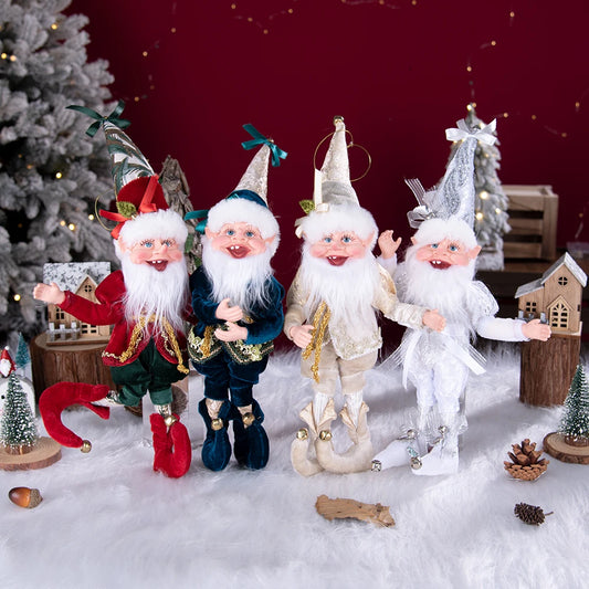 Kerst pop elf met krans – feestelijke pluche hanger voor decoratie