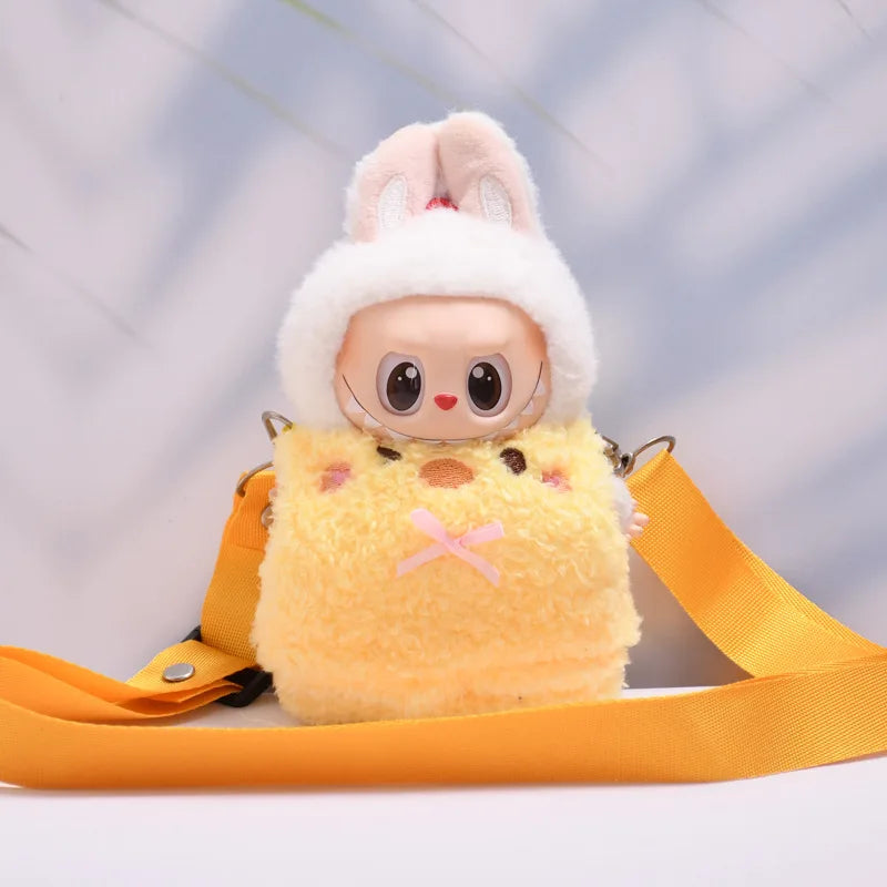 Kleding voor Labubu poppen – Dierenoutfit met schattige tas (15-17 cm)