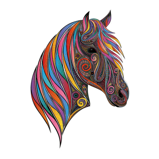 Houten figuren puzzel paard betoverend cadeau voor kinderen en volwassenen