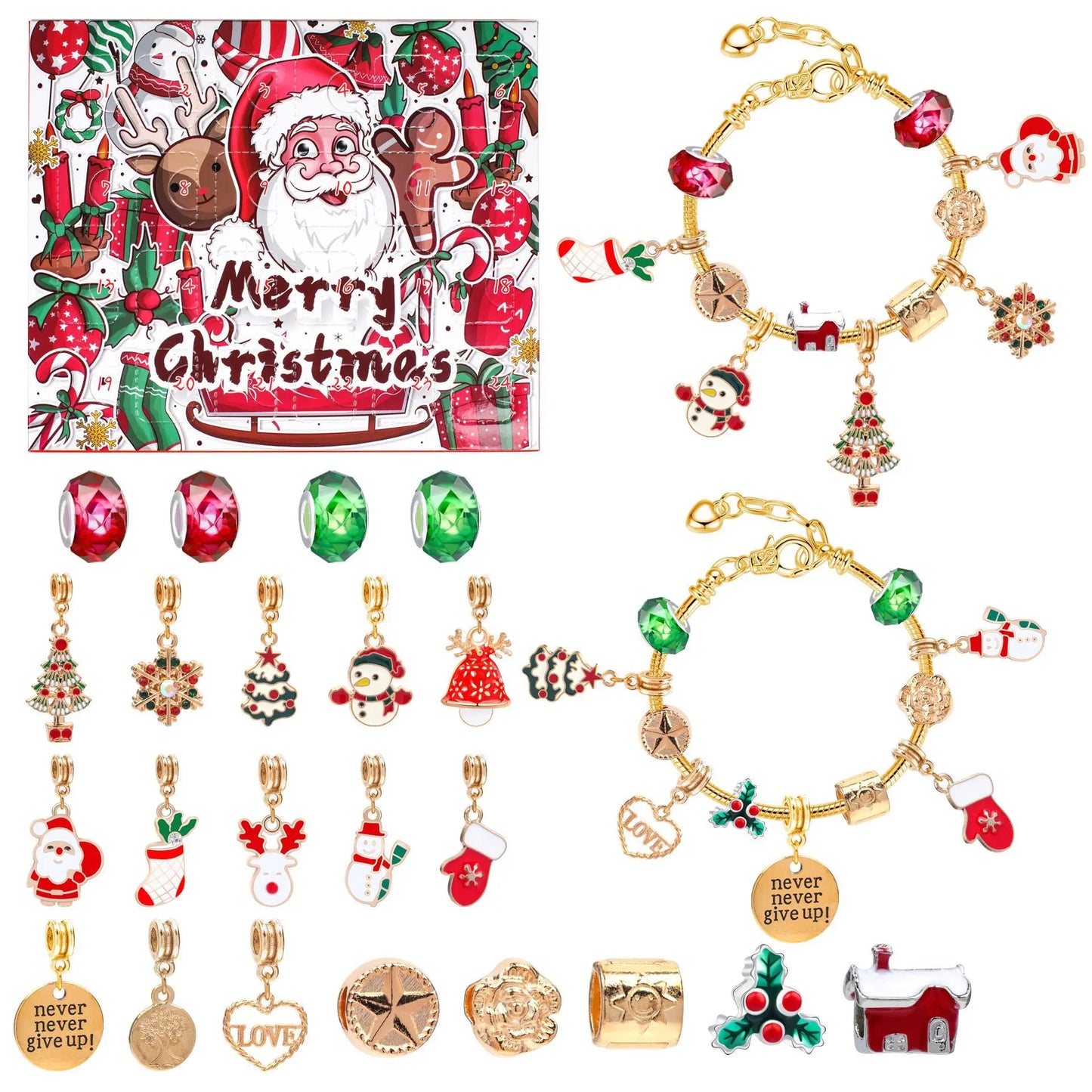 Advent kalender met 24 verrassingen – Armband en sieraden cadeaubox
