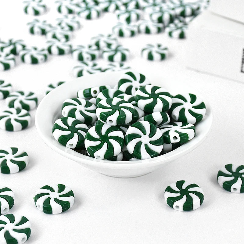 Kerst ornament voor in Kerstboom rood wit snoep decoratie set 10 stuks